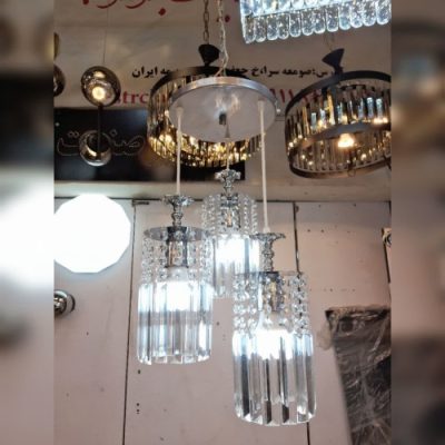 لوستر سه شعله کریستالی