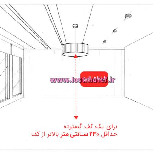 ارتفاع لوستر پذیرایی